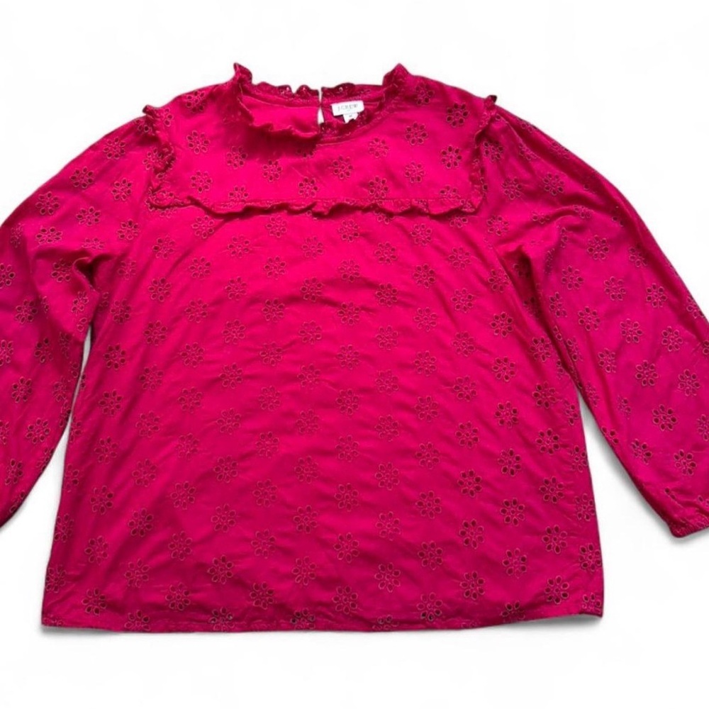 Women's Hot Pink Eyelet Top